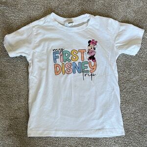 My first Disney trip T-shirt in 5T with Minnie Mouse